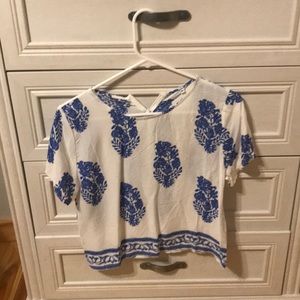 Blue and white shirt